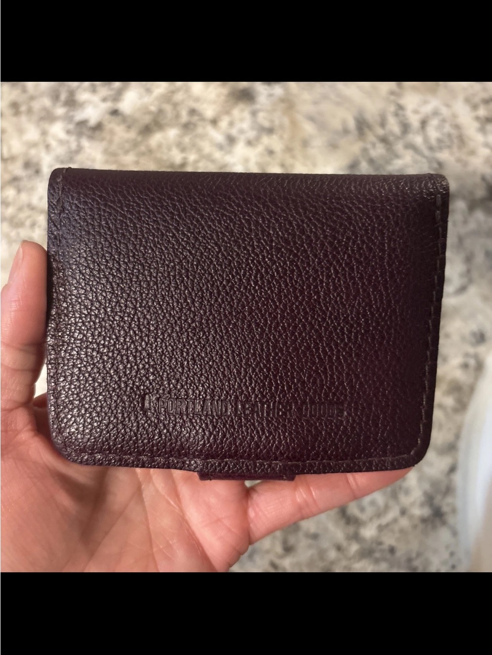 Portland Leather manifold Card Wallet - plum
